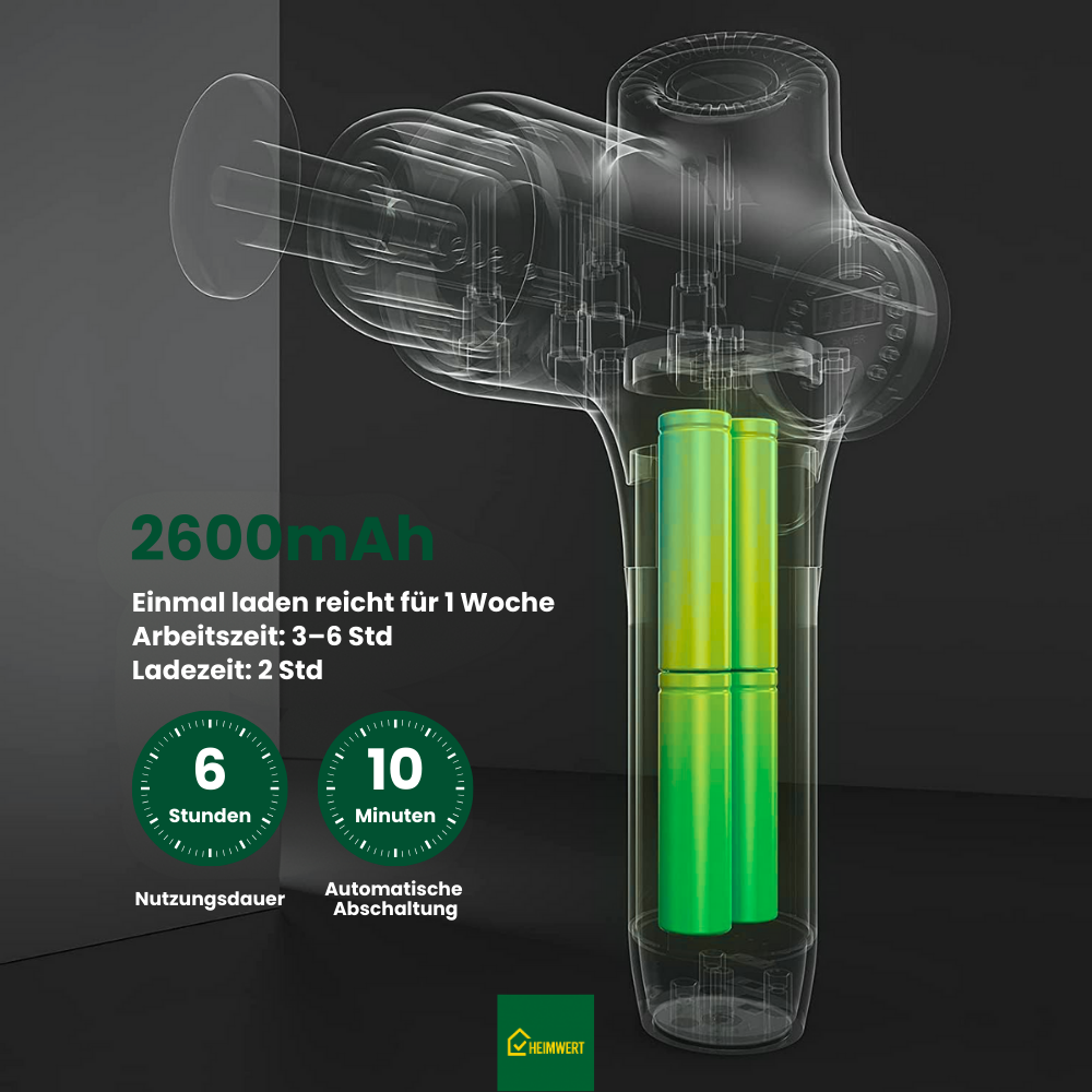 Pistolet de massage avec 30 vitesses / Massage Gun pour un massage musculaire profond avec jusqu'à 3600 impulsions/min / 10 embouts pour le cou, le dos et le corps / Avec écran tactile LCD