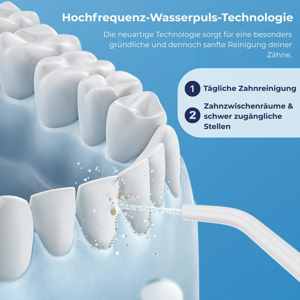 Hydropulseur sans fil pour un soin efficace des dents et des gencives avec 4 modes et 4 embouts, réservoir d'eau de 300 ml, pression d'eau de 30 à 120 PSI et protection contre l'eau IPX7