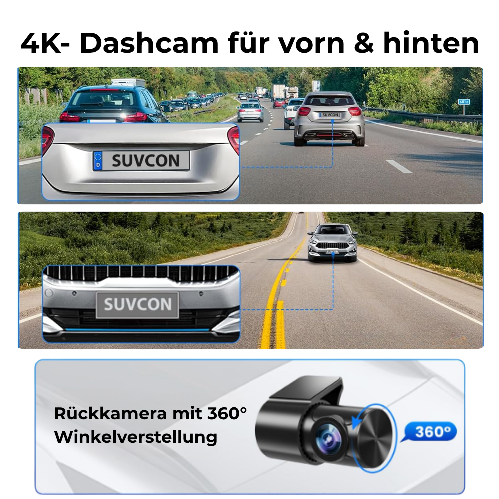 Dashcam 4K avec écran de 3,9 pouces de Heimwert