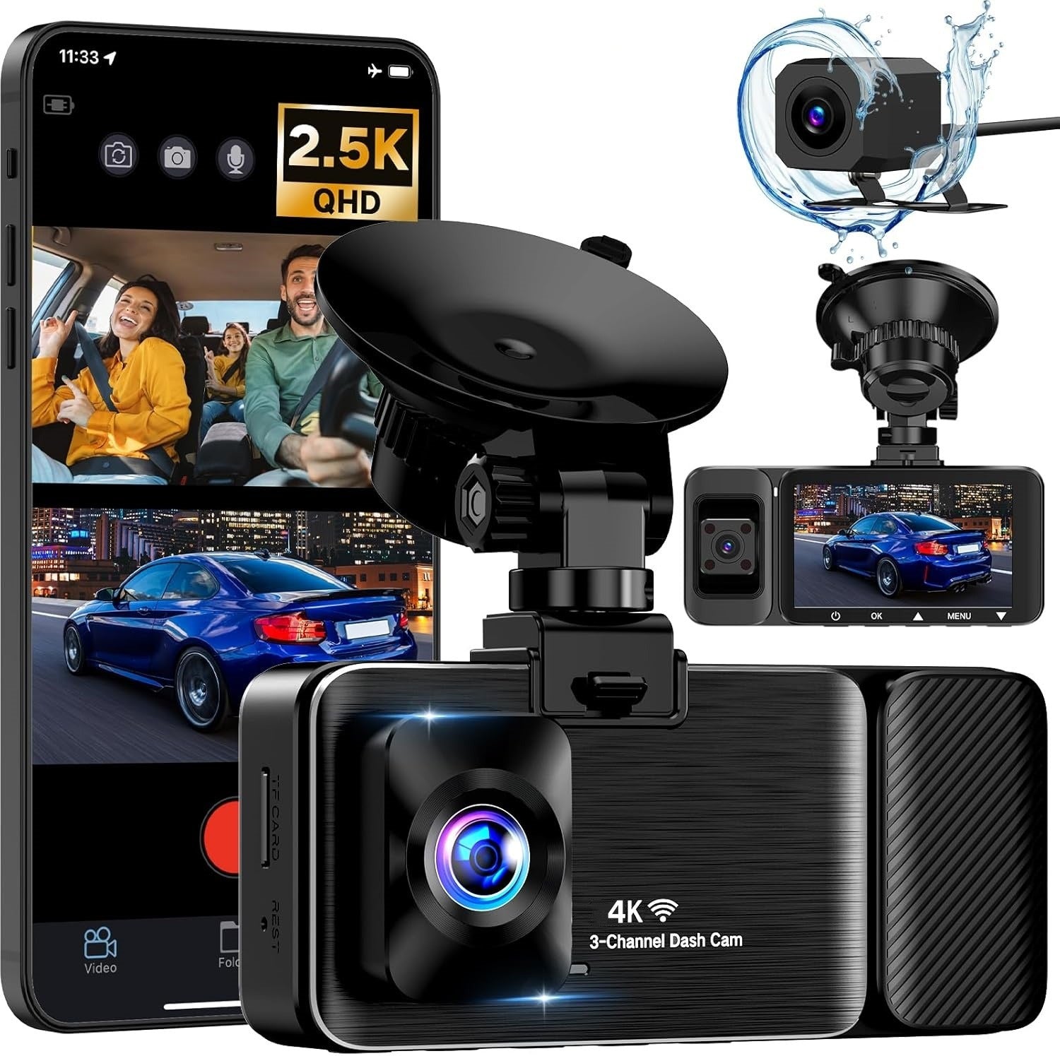 Dashcam 4K avec écran de 3,9 pouces de Heimwert